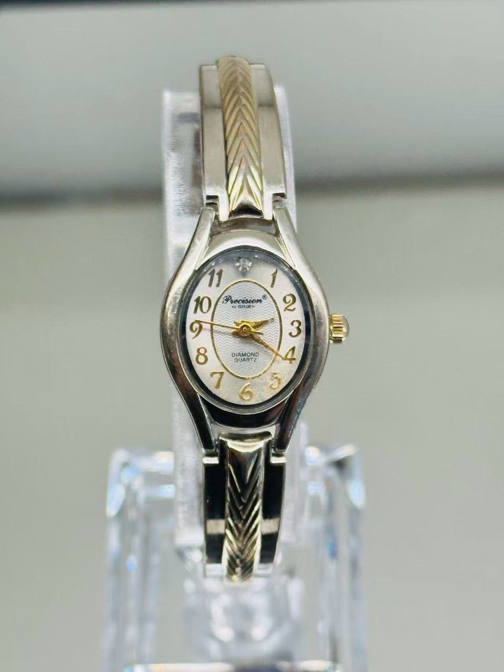 Vintage Precision by Gruen Diamond Quartz Ladies Watch New Battery Running